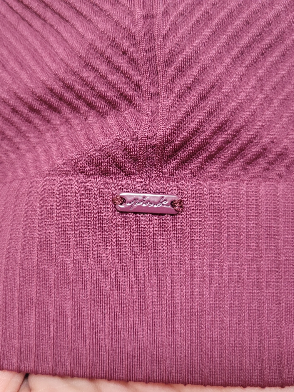 PINK Victoria's Secret Ribbed Seamless Bralette - Plum - Picture 3 of 4